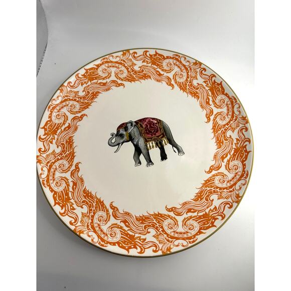 Williams Sonoma Elephant Dinner Plate 11" Raj Collection Thai Palace - Picture 1 of 7